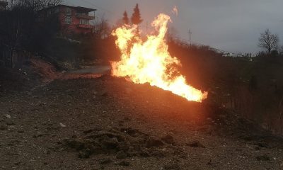 Ordu’da doğal gaz ana hattında patlama ve yangın