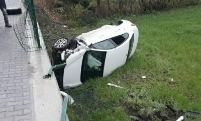 Samsun’da otomobil şarampole yuvarlandı: 1 yaralı