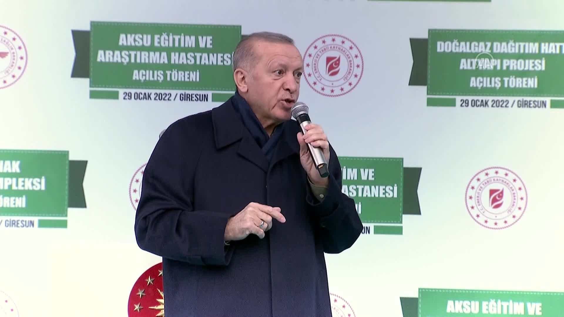 Cumhurbaşkanı Erdoğan, Giresun’da yapımı tamamlanan projelerin toplu açılış töreninde konuştu: (1)