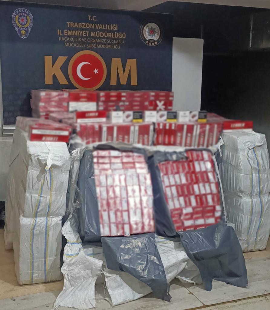 Trabzon’da 25 bin 500 paket kaçak sigara ele geçirildi