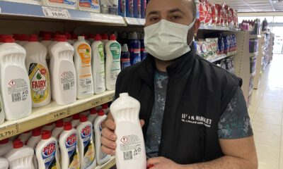 Samsun’da marketteki deterjan şişelerinin kapakları çalındı