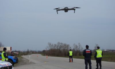 Samsun’da öğrenci servisleri drone destekli denetlendi