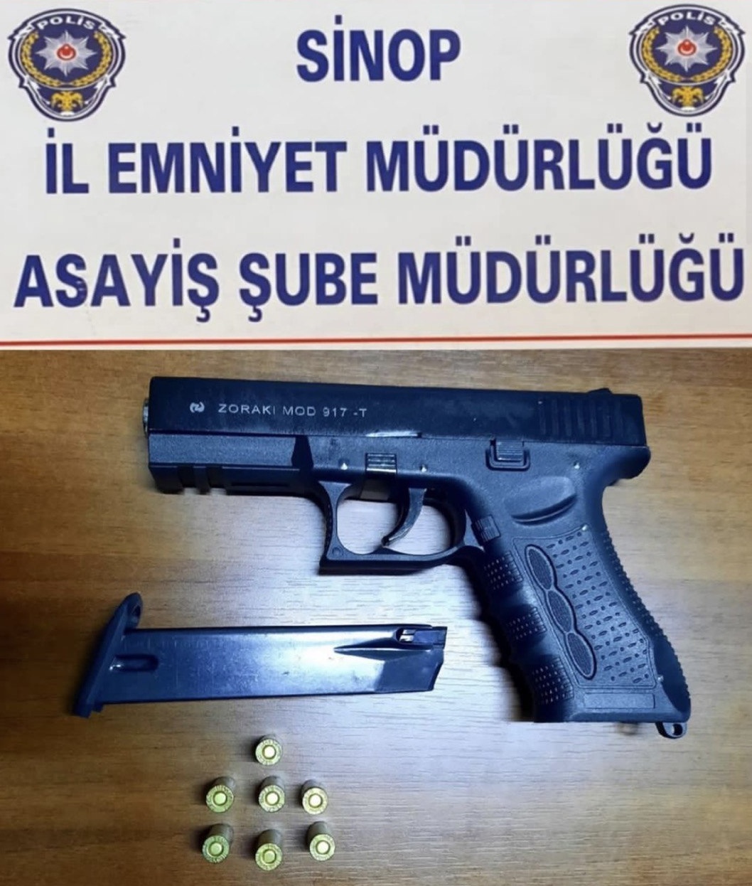 Sinop’ta iki ruhsatsız tabanca ele geçirildi