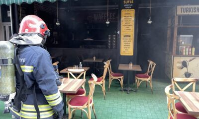 Bolu’da kafede yangın hasara yol açtı