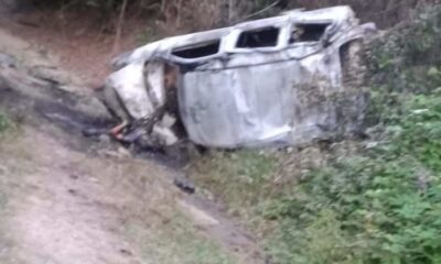 Samsun’da devrildikten sonra alev alan otomobilin sürücüsü hayatını kaybetti