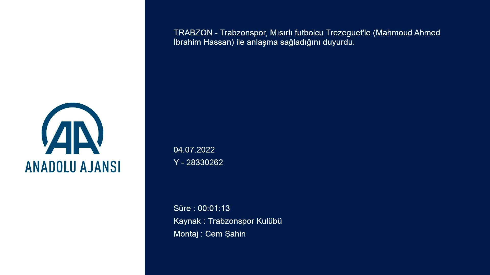 Trabzonspor, Trezeguet’yle 4 yıllık anlaşma sağladı