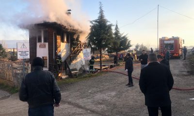 Vezirköprü Orman İşletme Müdürlüğüne ait nöbet kulübesinde yangın çıktı