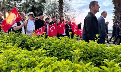 Samsun’un Atakum ilçesinde 1919 metrelik Türk bayrağıyla yürüyüş yapıldı
