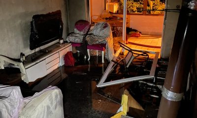 Düzce’de iki katlı evde çıkan yangın söndürüldü