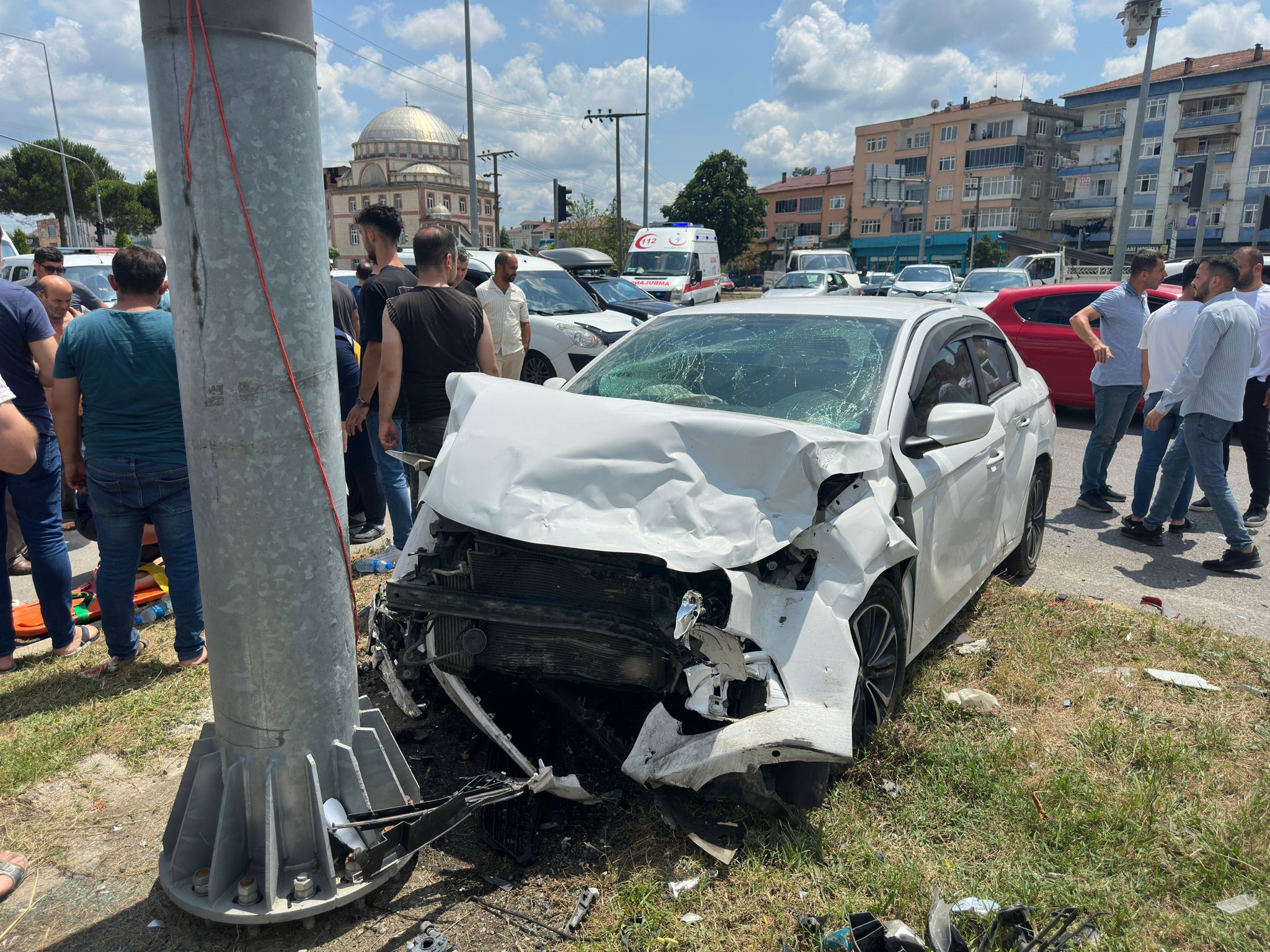 Samsun’da iki otomobilin çarpıştığı kazada 7 kişi yaralandı