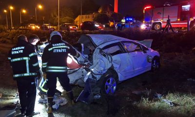 Samsun’da tarlaya devrilen otomobildeki 4 kişi yaralandı