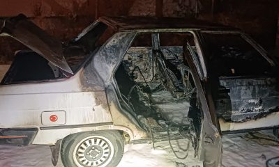 Amasya’da park halindeki otomobilde çıkan yangın söndürüldü
