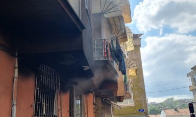 Samsun’da bir evde çıkan yangında 2 çocuk dumandan etkilendi