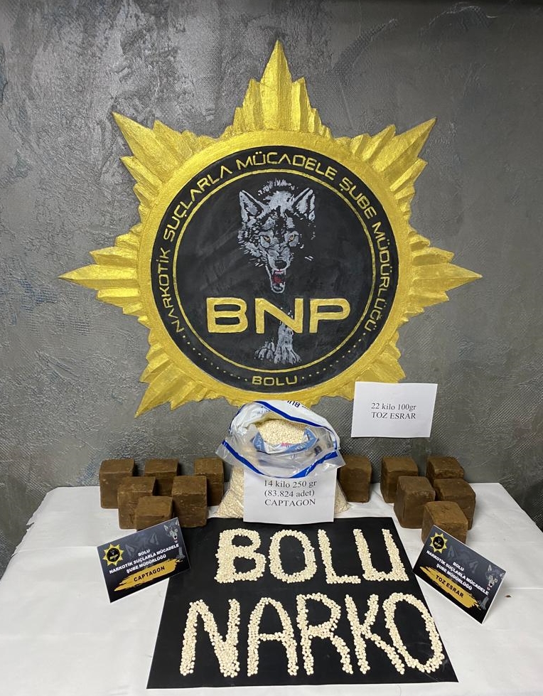 Bolu’da tırın aküsünde 36 kilo 350 gram uyuşturucu ele geçirildi