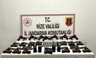 Rize’de 2 kaçak silah atölyesine düzenlenen operasyonda 2 kişi yakalandı