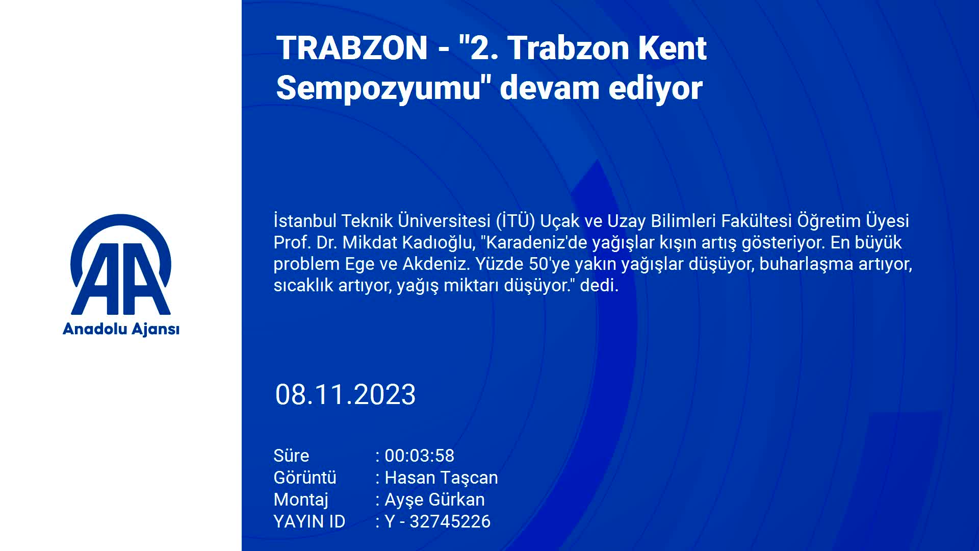 “2. Trabzon Kent Sempozyumu” devam ediyor