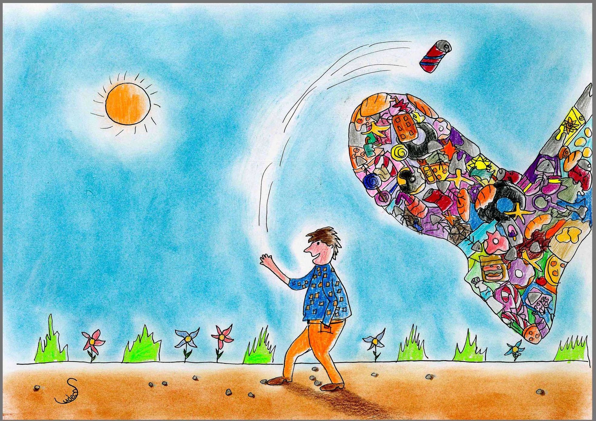 Boyabatlı Sudem Duran’ın karikatürü Belçika’daki yarışmada birinci oldu