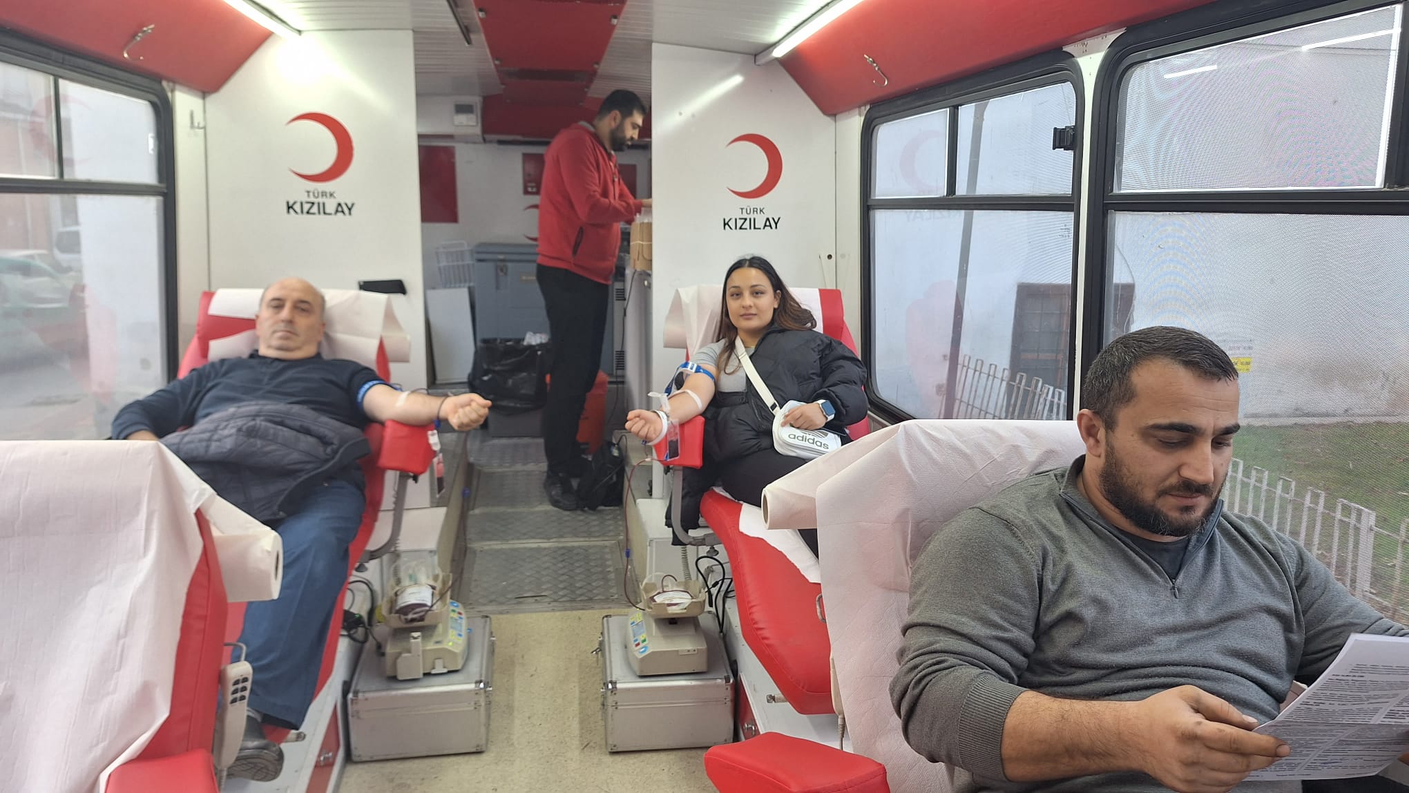 Samsun’da gezici kan bağış aracıyla bağış alınıyor