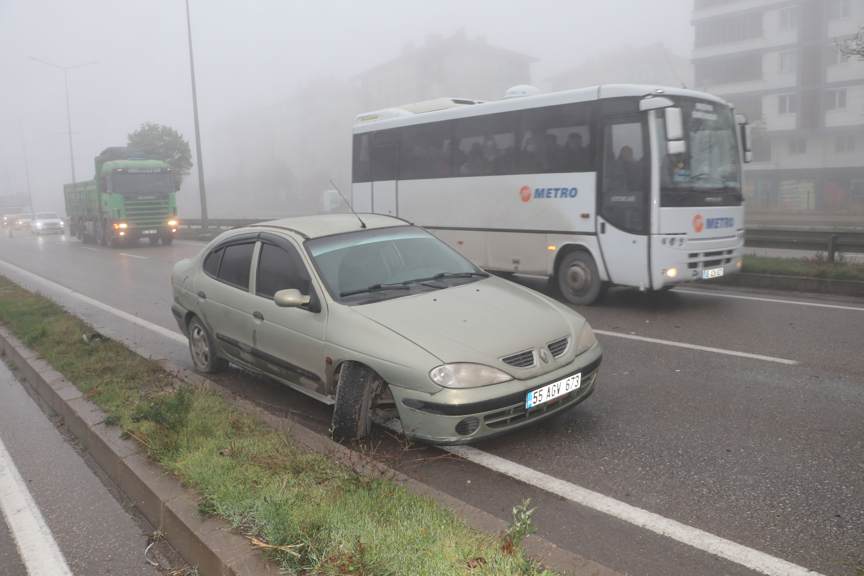Samsun’da sisin yol açtığı trafik kazalarında 5 kişi yaralandı