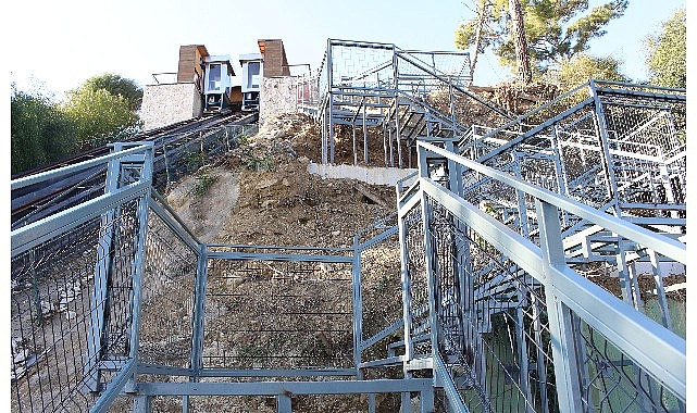 Türkbeleni mesire alanında merdiven yapımında sona gelindi