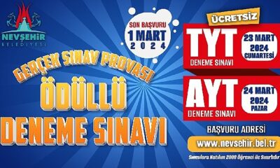 Nevşehir Belediyesi’nden TYT ve AYT sınavlarına hazırlanan gençler için gerçek sınav provası