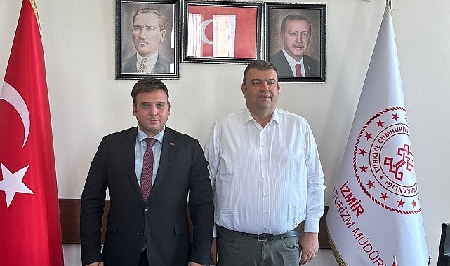 Seferihisar Belediye Başkanı İsmail Yetişkin göreve yeni başlayan İzmir İl Kültür Turizm Müdürü Fahrettin Kerem Çevik’i ziyaret etti