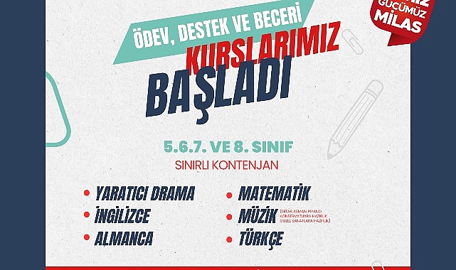 Milas Belediyesi eğitim alanındaki hizmetlerine devam ediyor. Yeni eğitim