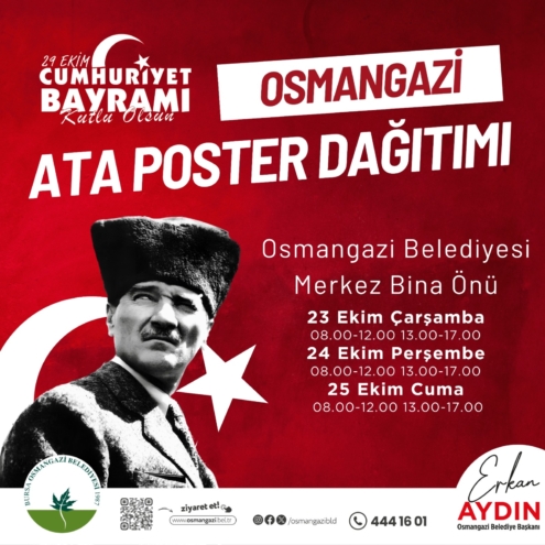 Osmangazi Belediyesi Ata Posteri dağıtacak