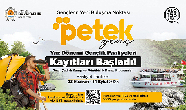 Samsun’da Gençlere Özel Yaz Gezileri ve Kampları Başlıyor