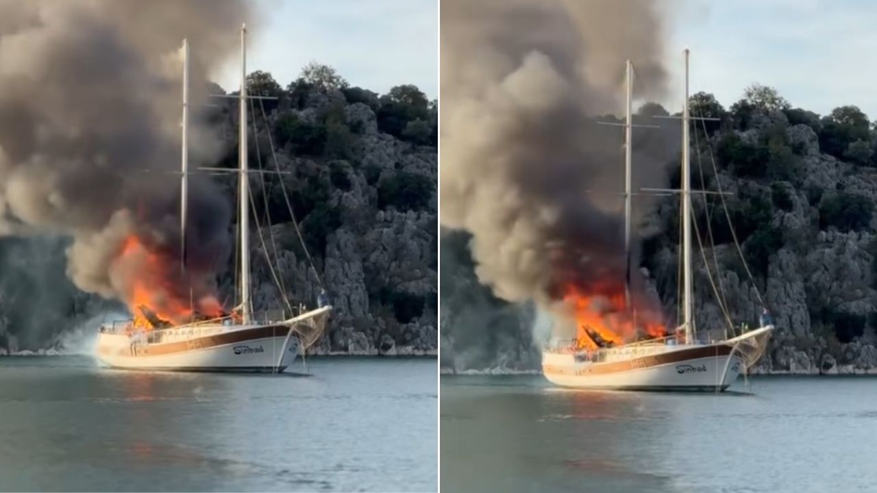 Antalya’da Yat Yangını: Sahil Güvenlik Denizden Müdahale Etti