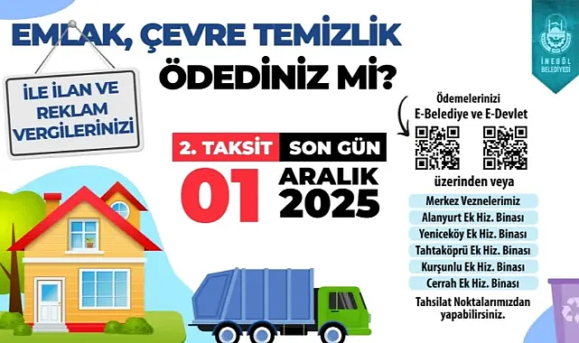 İnegöl’de Vergi Ödemeleri İçin Son Gün 1 Aralık