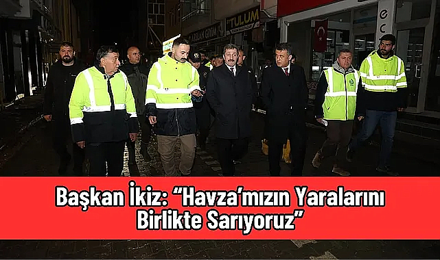 Havza’da sel sonrası yardım ve iyileştirme çalışmaları sürüyor