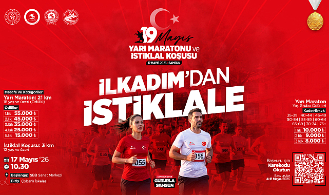 Samsun’da 19 Mayıs Yarı Maratonu ve İstiklal Koşusu için başvurular sürüyor