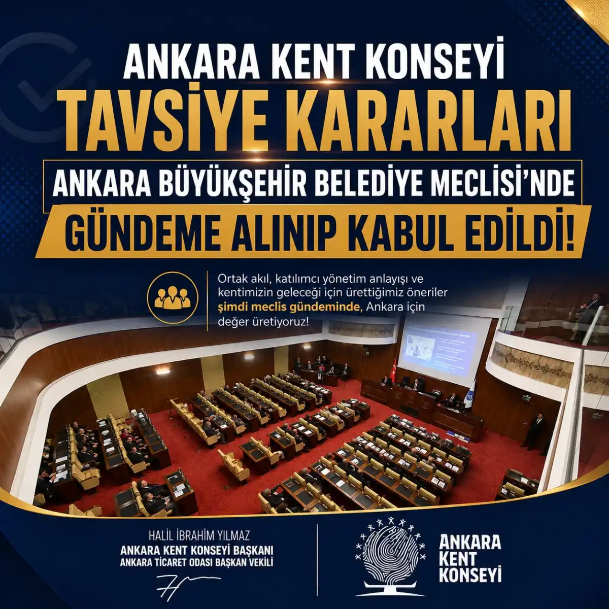Ankara Kent Konseyi kararları belediye meclisinde onaylandı