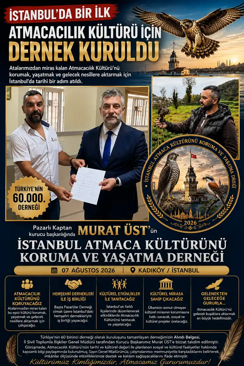 Atmacacılık kültürü derneği Türkiye’nin 60 binincisi oldu